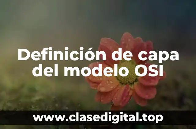 Definición de capa del modelo OSI