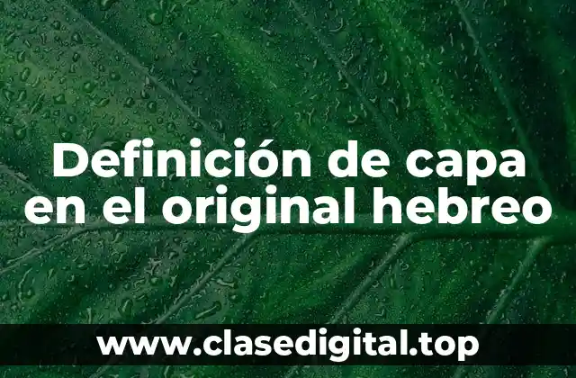 Definición técnica de capa en el original hebreo