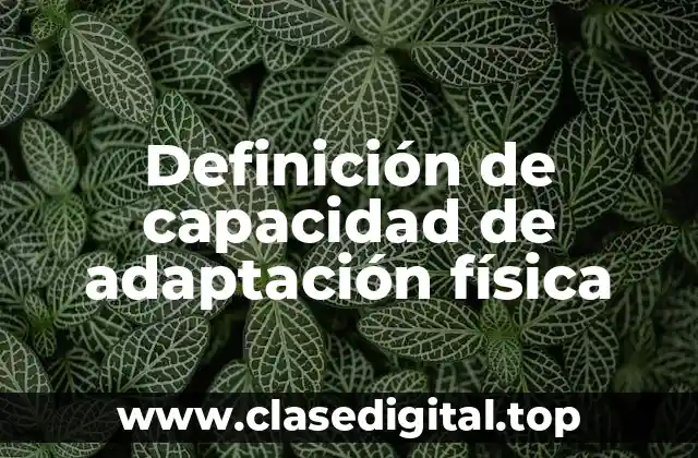 Definición de capacidad de adaptación física