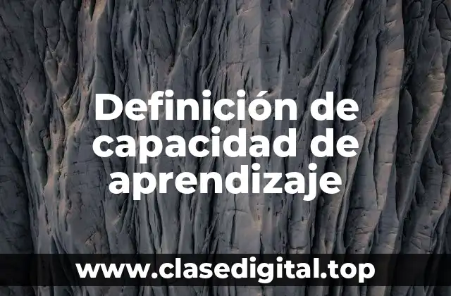 Definición de capacidad de aprendizaje