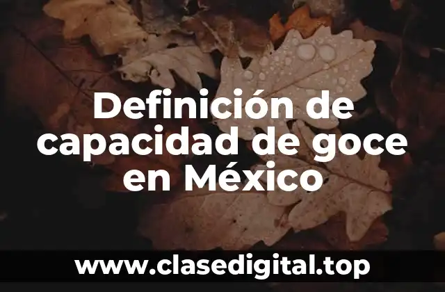 Definición de capacidad de goce en México