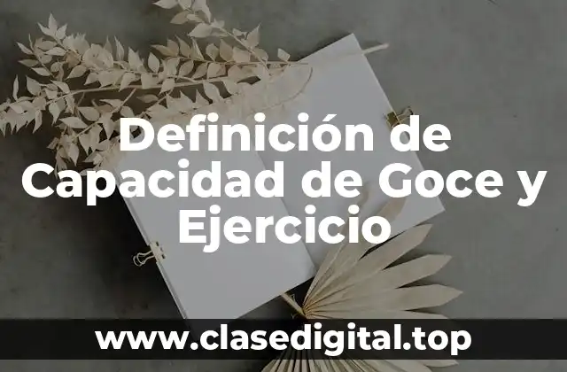 Definición de Capacidad de Goce y Ejercicio