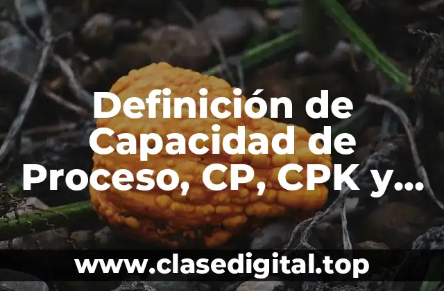 Definición de Capacidad de Proceso, CP, CPK y CPM