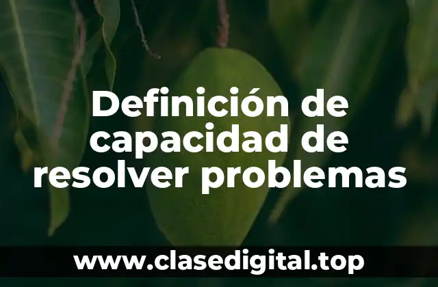 Definición de capacidad de resolver problemas