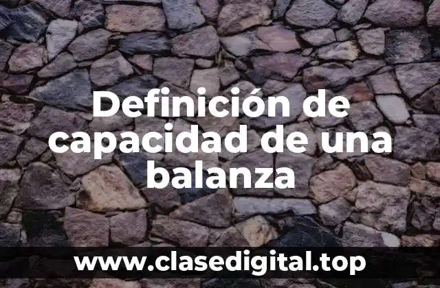 Definición de capacidad de una balanza