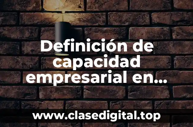 Definición de capacidad empresarial en economía