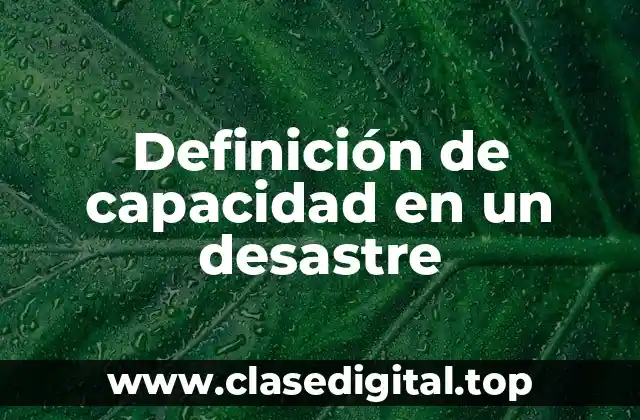 Definición de capacidad en un desastre