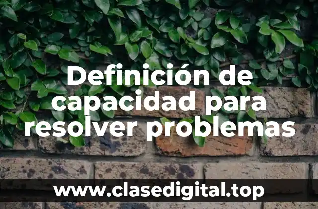 Definición de capacidad para resolver problemas