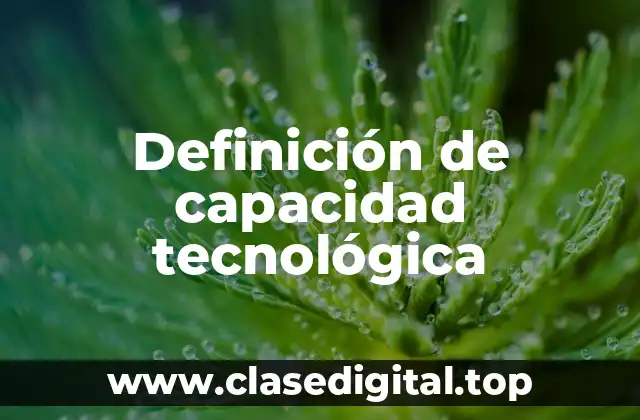 Definición de capacidad tecnológica