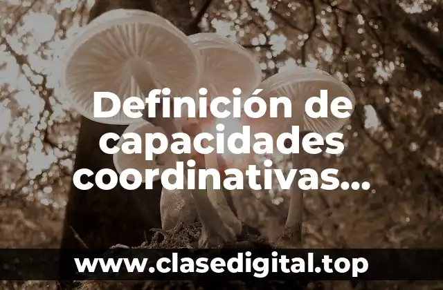 Definición de capacidades coordinativas generales