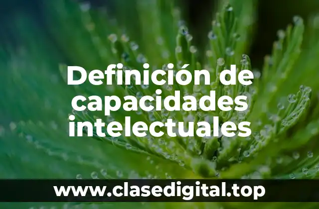 Definición de capacidades intelectuales