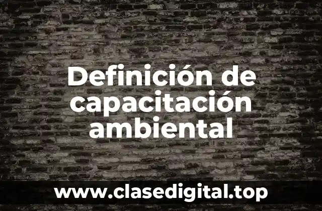 Definición de capacitación ambiental