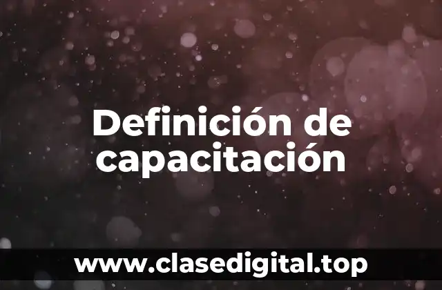 Definición de capacitación