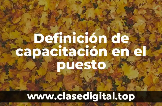 Ejemplos de capacitación en el puesto