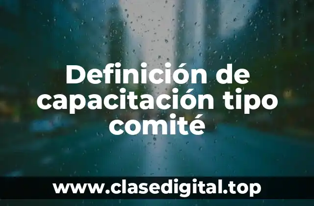 Definición de capacitación tipo comité