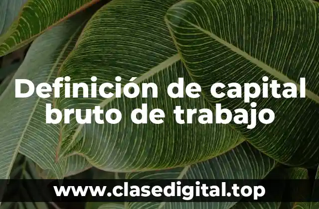 Definición de capital bruto de trabajo