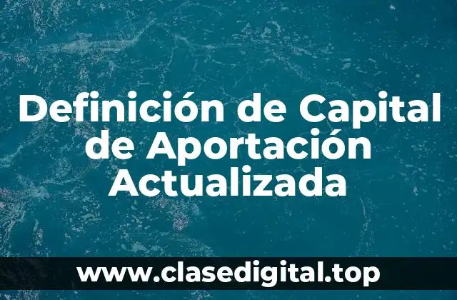 Definición de Capital de Aportación Actualizada