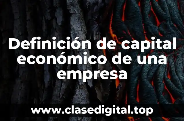 Definición de capital económico de una empresa