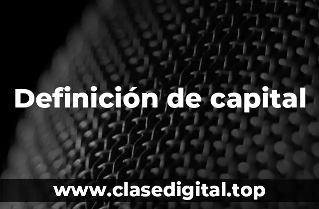 Definición técnica de capital