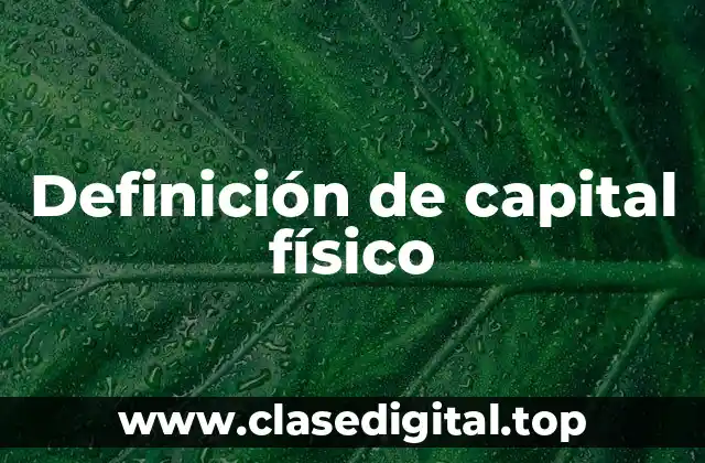 Definición técnica de capital físico