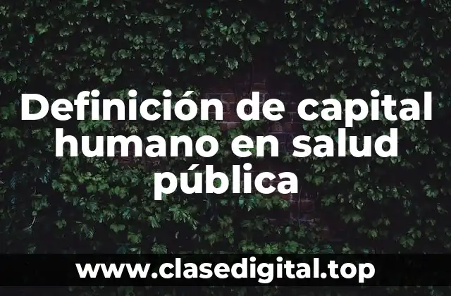 Definición de capital humano en salud pública