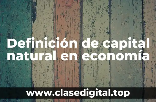Definición de capital natural en economía
