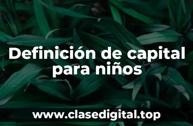 Definición de capital para niños