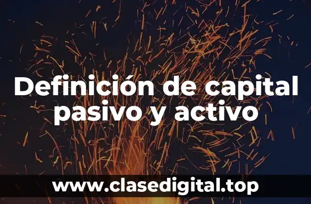 Definición de capital pasivo y activo
