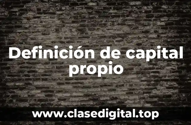 Definición de capital propio