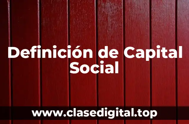 Definición de Capital Social