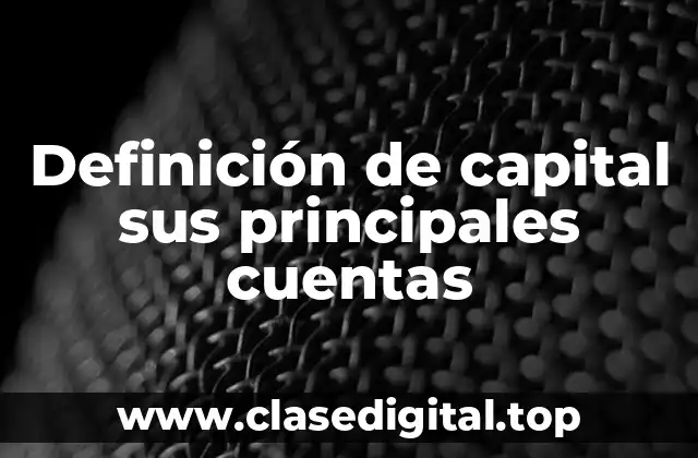 Definición de capital sus principales cuentas