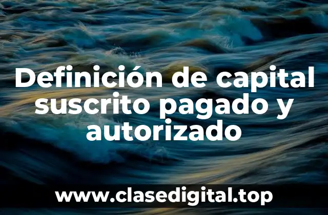 Definición de capital suscrito pagado y autorizado