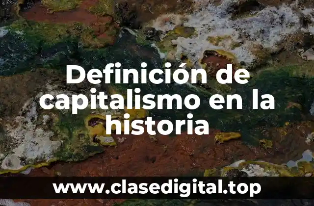 Definición de capitalismo en la historia
