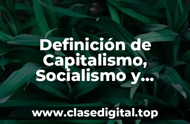 Definición de Capitalismo, Socialismo y Comunismo