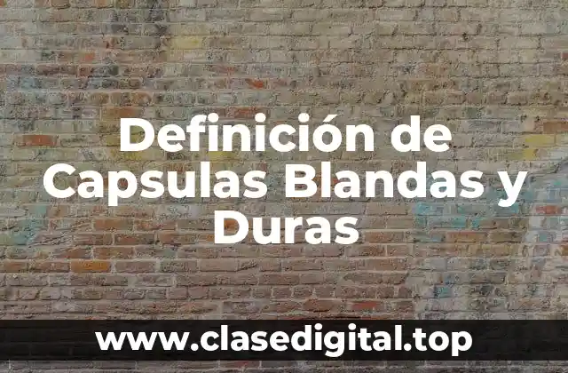 Definición Técnica de Capsulas Blandas y Duras