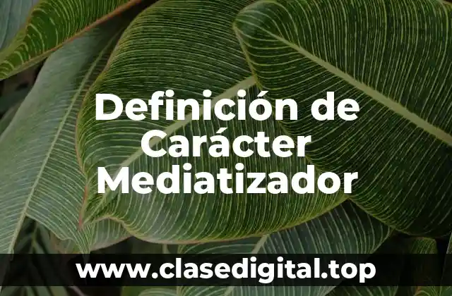 Definición de Carácter Mediatizador