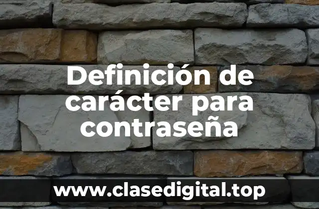 Ejemplos de carácteres para contraseñas