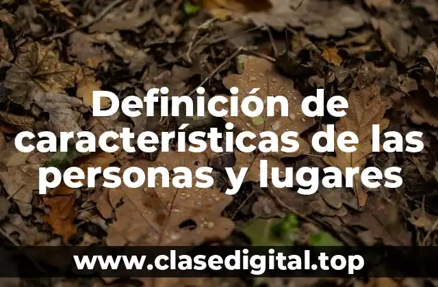 Definición de características de las personas y lugares