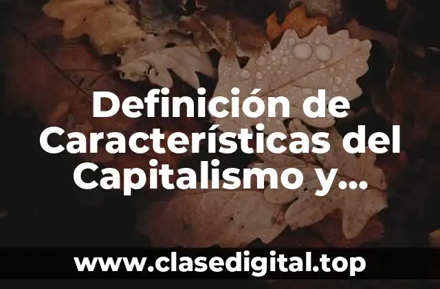 Definición de Características del Capitalismo y Socialismo
