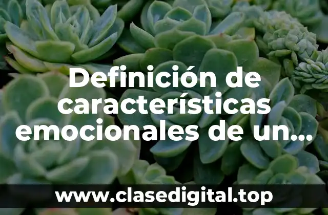 Definición de características emocionales de un niño