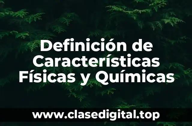 Definición de Características Físicas y Químicas