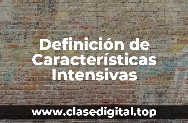 Definición de Características Intensivas