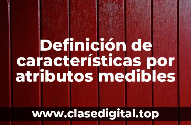 Definición de características por atributos medibles
