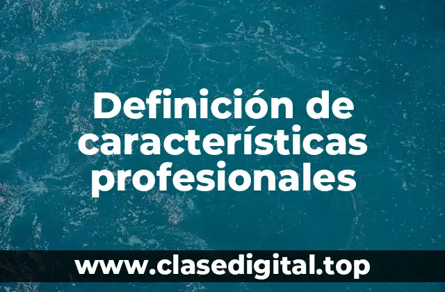 Definición de características profesionales