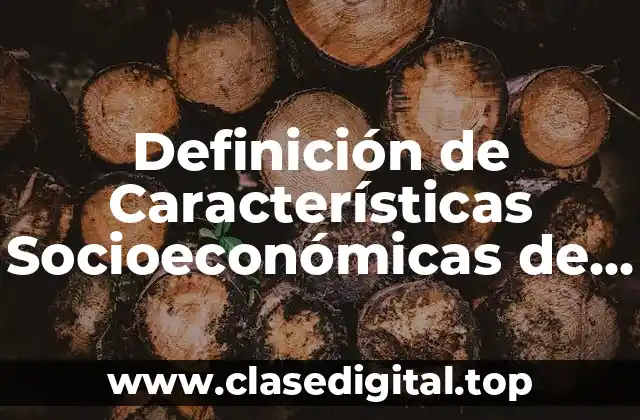 Definición Técnica de Características Socioeconómicas de un Lugar