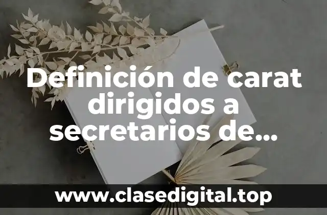 Definición de carat dirigidos a secretarios de educacion