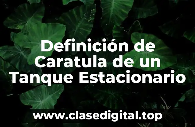 Definición de Caratula de un Tanque Estacionario
