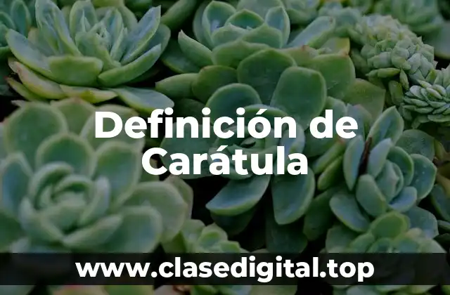 Definición técnica de Carátula