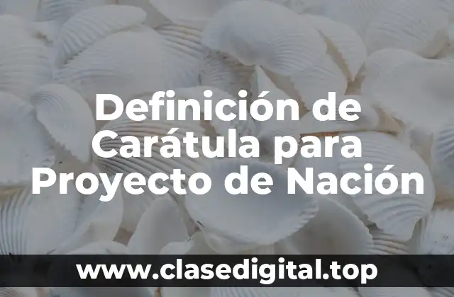 Definición de Carátula para Proyecto de Nación
