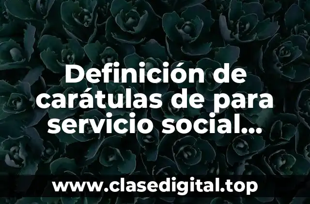 Definición de carátulas de para servicio social editables